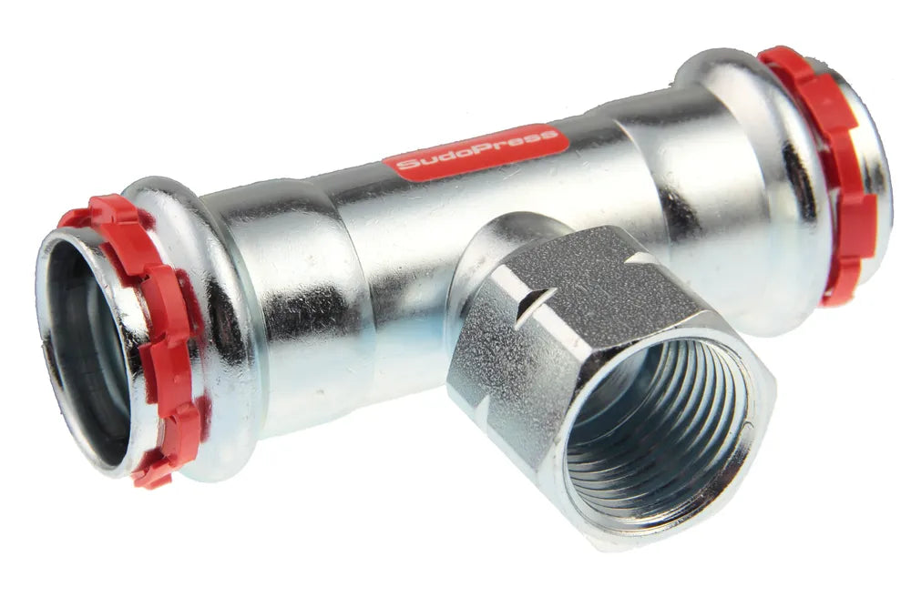 VSH SudoPress C-Stahl T-Stück Innengewinde FFF 35xRp1/2"x35 Typ SP8130GV, 6561236