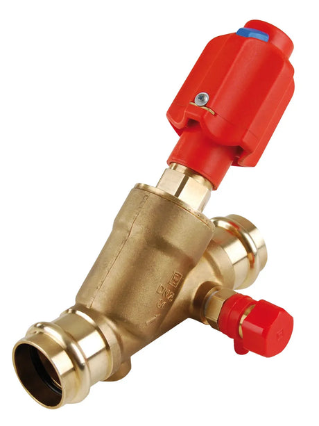 Seppelfricke SPS® KFR®-Ventil mit angeformten Pressanschluss für M- oder V- Kontur, nichtsteigend, mit Entleerung, d22 (DN20), Messing Typ 4726, tw0022236