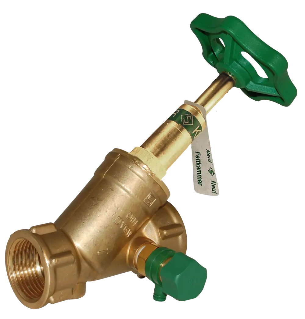 Seppelfricke SEPP DIN-Basis KFR®-Ventil, mit Entleerung, steigend, Rp1 1/4 (DN32), Messing Typ 1507, 0048963