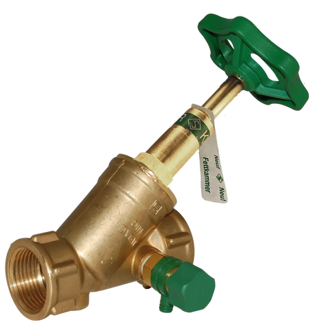 Seppelfricke SEPP DIN-Basis KFR®-Ventil, mit Entleerung, steigend, Rp1 1/4 (DN32), Messing Typ 1507, 0048963