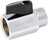 Broen Ballofix mini Kugelhahn mit Griff (schwarz) i/a G1/2" (DN15R) Cr Typ B3865, 6005065