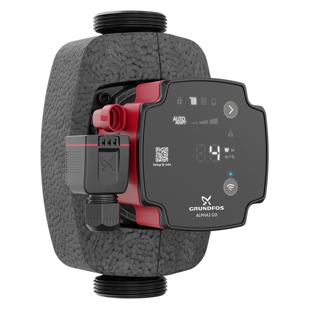 Grundfos Heizungspumpe ALPHA2 GO 25-60 180 mm für Heizungs- und Klimaanlagen 37 W, 1 1/2 Zoll, 93074240