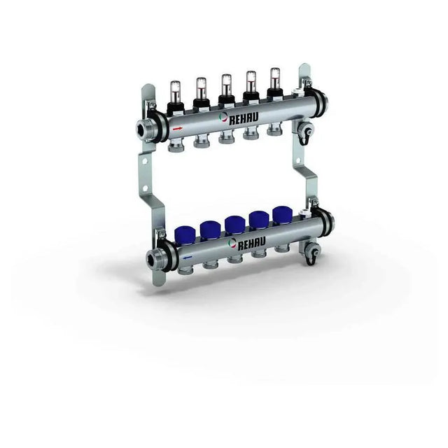 REHAU Verteiler HKV-D Easyflow Edelstahl 5 Kreise,mit Durchflussanzeige min/max, 13831501200