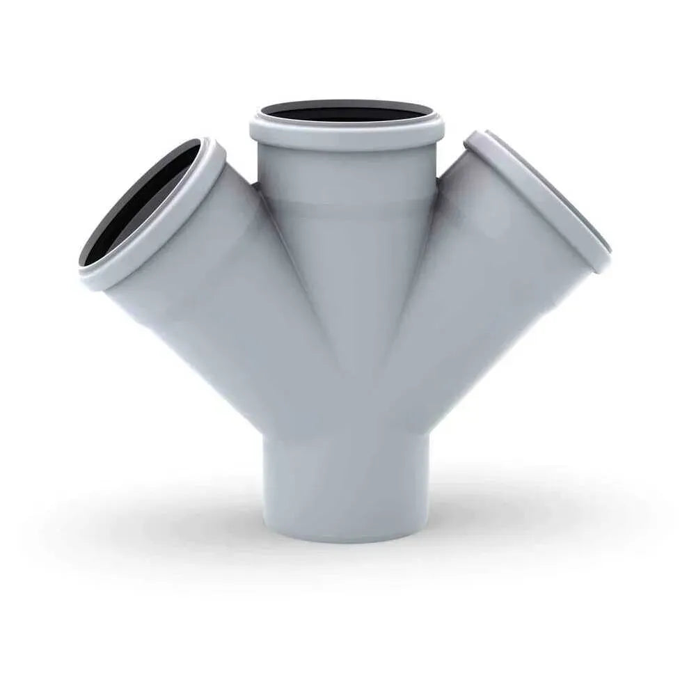 REHAU RAUPIANO PLUS Doppelabzweig DN 110/110/110, 45 Grad, 11229641001