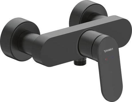 Duravit Wave Einhebel-Brausemischer Aufputz Keramikmischsystem, Schwarz Matt, WA4230000046
