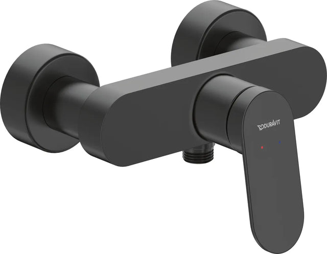 Duravit Wave Einhebel-Brausemischer Aufputz Keramikmischsystem, Schwarz Matt, WA4230000046