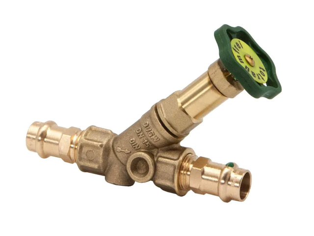 JS Freistromventil, mit Pressanschluss (Innengewinde), ohne Entleerung, mit nicht steigender Spindel, DN15, Pressdurchmesser 15mm, DVGW geprüft, 0015281500001