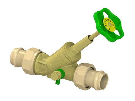 JS Freistromventil, mit Pressanschluss (Außengewinde) MULTI, mit Entleerung, mit steigender Spindel, DN50, Pressdurchmesser 54mm, DVGW geprüft, 0015575400001