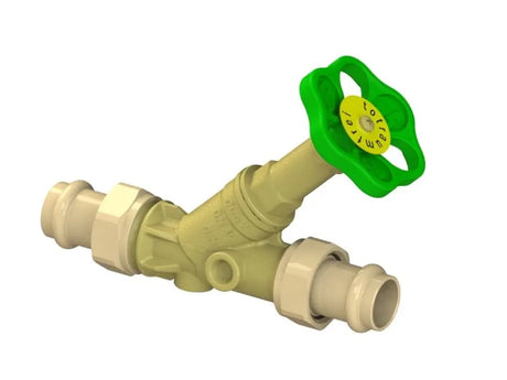 JS Freistromventil, mit Pressanschluss (Außengewinde) MULTI, ohne Entleerung, mit nicht steigender Spindel, DN20, Pressdurchmesser 22mm, DVGW geprüft, 0015822200001