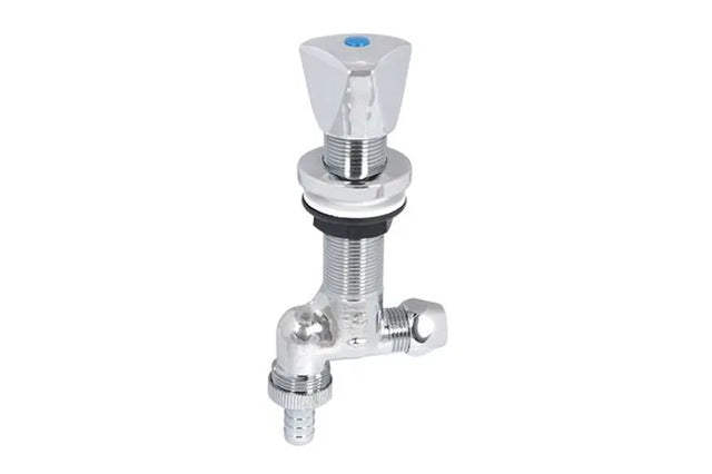 JS Waschgeräte-Untertischventil, mit Schlauchverschraubung, mit Dreikantgriff, 1/2'', Anschlussgewinde 3/4'' unten, chrom, 0017811550001