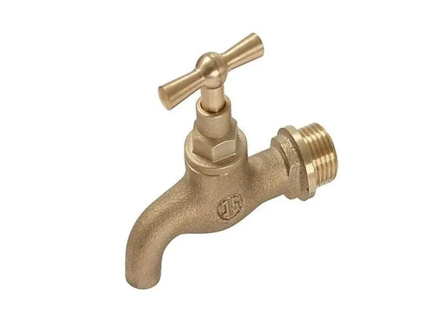 JS Entleerungsventil mit gebogenem Auslauf, DN15, Außengewinde 1/2'', aus Messing, 0018341500001