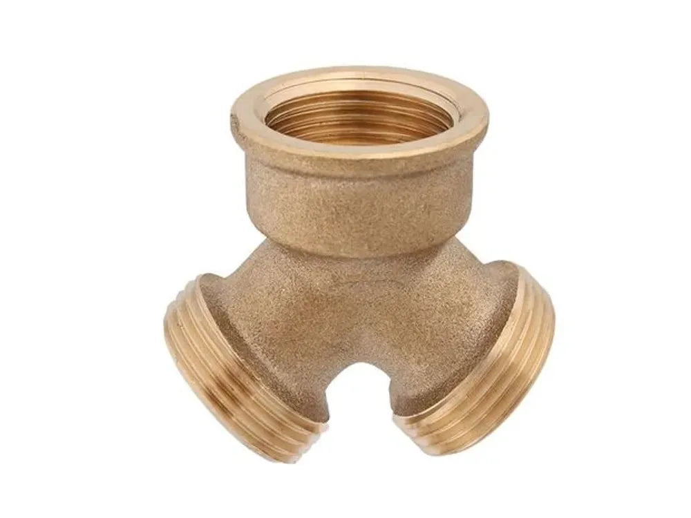 JS Messing-Y-Verteilerstück, DN20, 3/4'', 2x Außengewinde, 1x Innengewinde, Messing blank, 0018452000001
