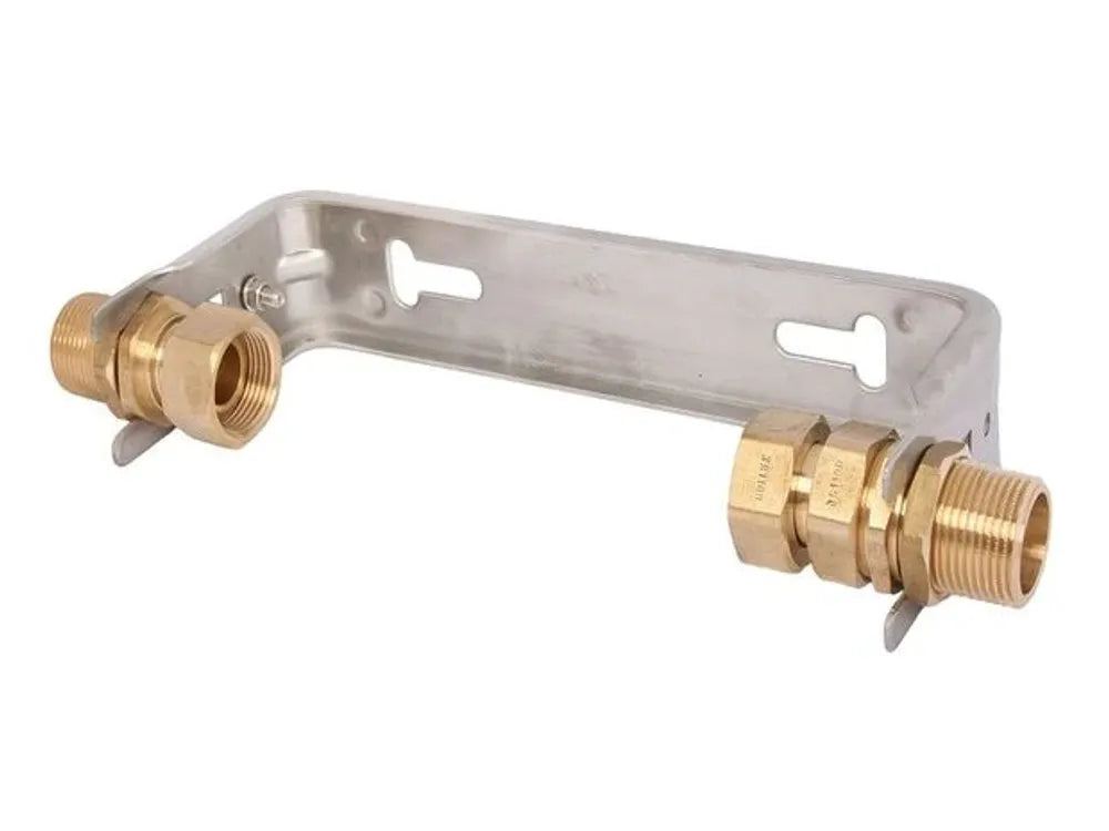 JS Wasserzähler-Einbaubügel, waagerecht, mit Verschraubung, starr, mit Dauerdurchfluss Q3=4m^3/h, 1'' x 1'', aus Edelstahl, 0022502500001