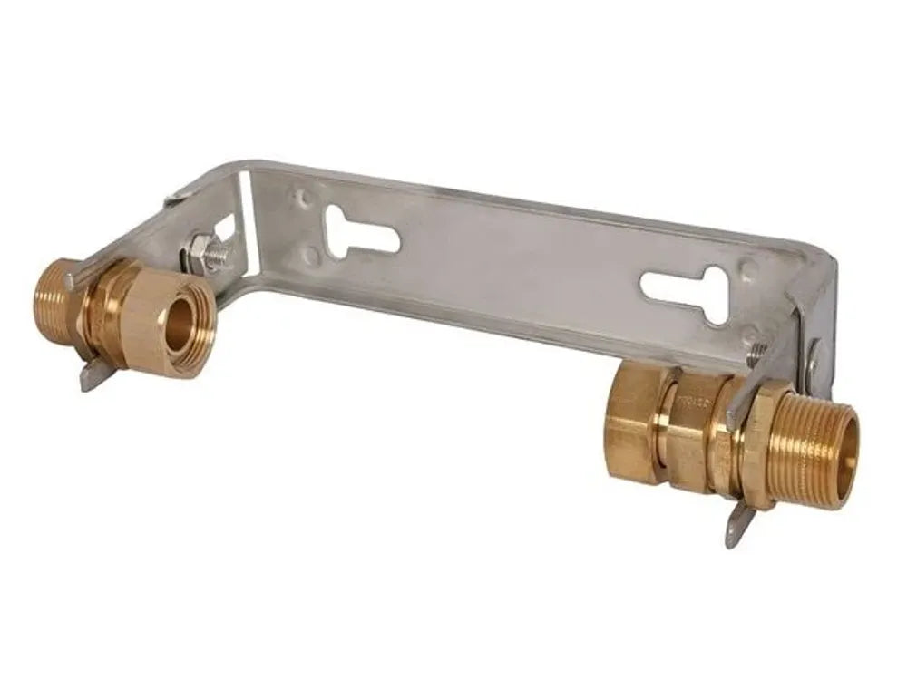 JS Wasserzähler-Einbaubügel, waagerecht, mit Verschraubung, verstellbar, mit Dauerdurchfluss Q3=10,0m^3/h, 1 1/2'' x 1 1/2'', aus Edelstahl, 0022603400001