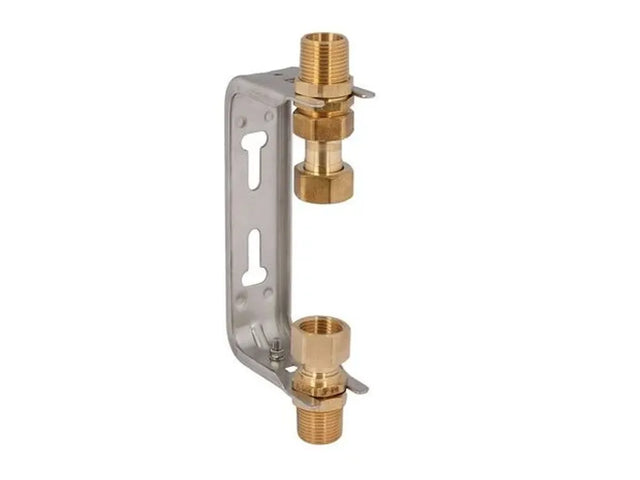 JS Wasserzähler-Einbaubügel, mit Steigrohr, mit Verschraubung, starr, mit Dauerdurchfluss Q3=4m^3/h, 1'' x 1'', aus Edelstahl, 0022702500001