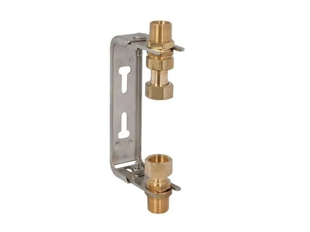 JS Wasserzähler-Einbaubügel, mit Steigrohr, mit Verschraubung, verstellbar, mit Dauerdurchfluss Q3=4m^3/h, 1'' x 1'', aus Edelstahl, 0022752500001