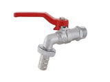 JS Kugel-Auslaufhahn, leicht, DN25, 1'', Hebelgriff rot, matt verchromt, 0067302520001