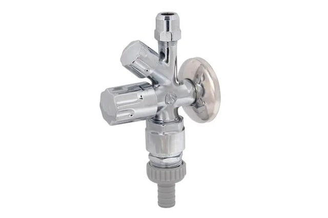 JS Kombi-Eckventil, nicht selbstdichtend, Rohrbelüfter, Schlauchverschraubung, Designgriff, 1/2'', poliert und verchromt, 0071801550001