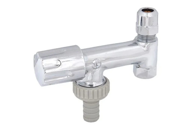 JS Geräteventil für Eckventil, Schlauchverschraubung, Designgriff, DN10, 3/8'', poliert und verchromt, 0071211050001