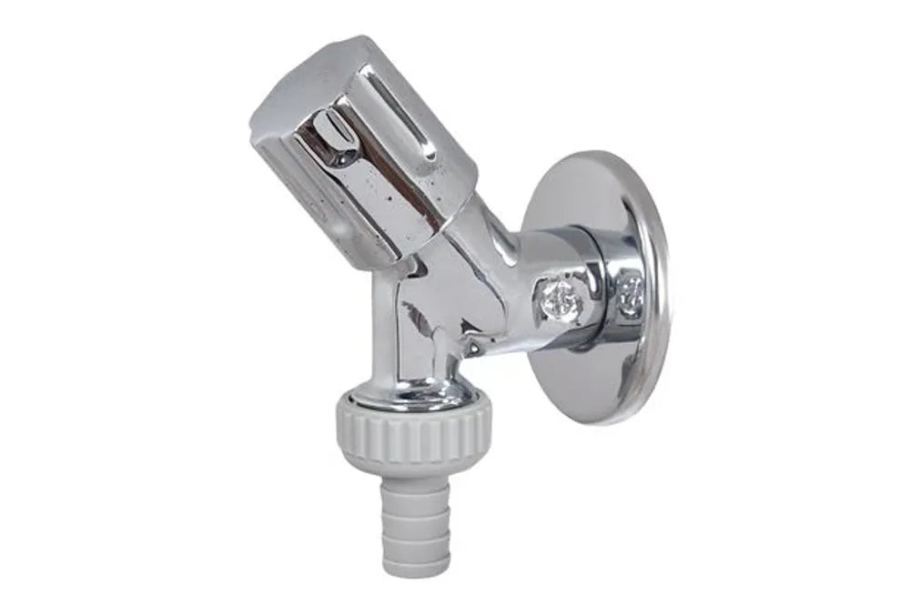 JS Geräteschrägsitzventil, Schlauchverschraubung, Designgriff, DN15, 1/2'', poliert und verchromt, 0071351550001