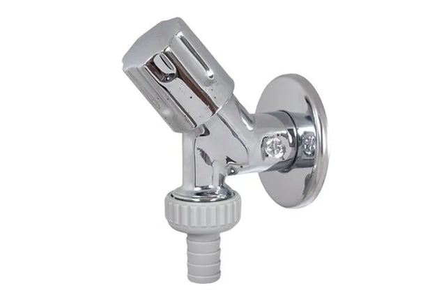 JS Geräteschrägsitzventil, Schlauchverschraubung, Designgriff, DN15, 1/2'', poliert und verchromt, 0071351550001