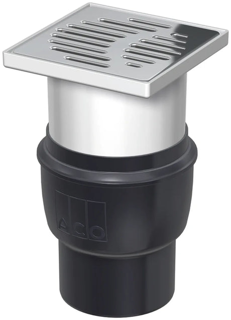 ACO Easy-Flow Bodenablauf DN100/150x150/90Grad/1,6l/s Kst/ K3/ Halter./ WS50, 2810.55.77