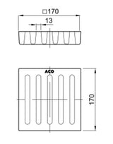 ACO Schlitzrost 170x170/M125/Guss/Anstrich zu Bodenablauf DN100, 5095.00.20