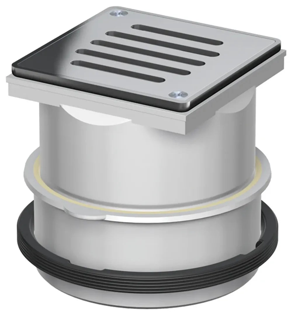 ACO Aufsatzstück Meku K3 m.Teleskop PE/Schlitzrost V2A/verschraubt/110x110, 5150.81.23