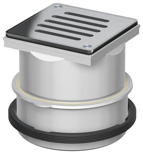 ACO Aufsatzstück Meku K3 m.Teleskop PE/Schlitzrost V2A/verschraubt/110x110, 5150.81.23