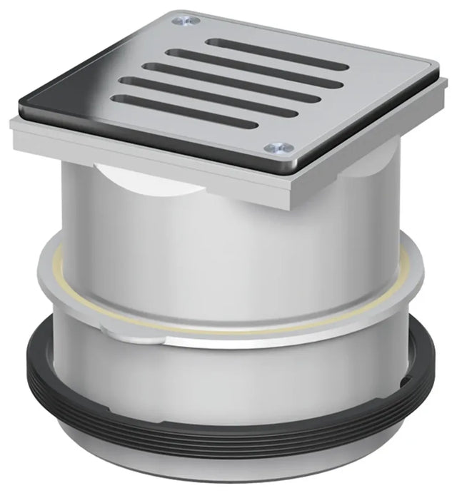 ACO Aufsatzstück Meku K3 m.Teleskop PE/Schlitzrost V2A/verschraubt/110x110, 5150.81.23