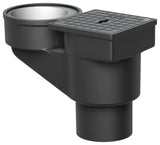 ACO Regenrohrablauf Guss DN100/ 90Grad/ 2,8l/s/ K3 mit Deckel/Anstrich, 5217.90.00