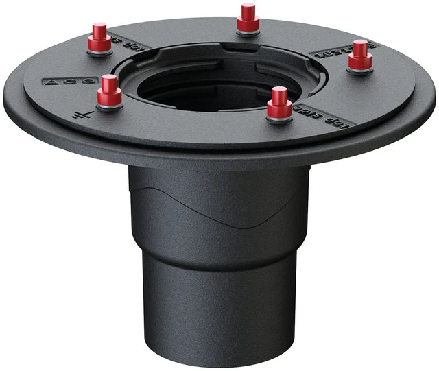 ACO Dachablauf Passavant Spin DN100 Guss Pressdichtflansch Stutzen 90Grad vertikal, 7034.10.12
