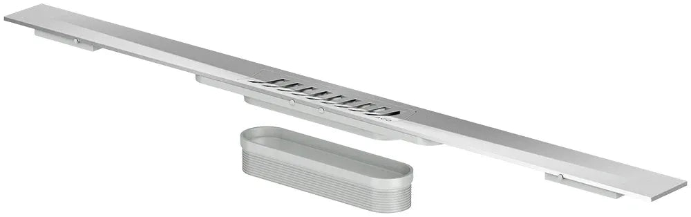 ACO ShowerDrain S+ Duschprofil 900x55/ e-poliert/ Stripes Haarsieb / Verlängerungsstück, 9010.51.02