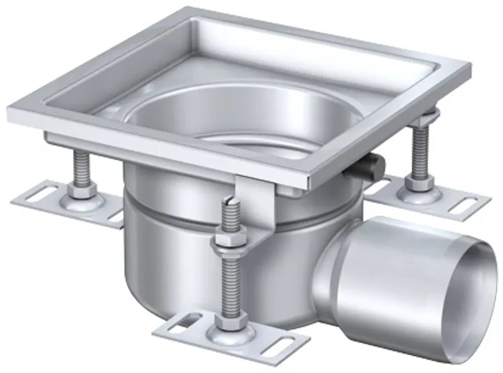 ACO Kompaktablauf Variant CR DN70/1,5 Grad/1,6l/s/ V2A/Rahmen 200x200, 9575.00.10