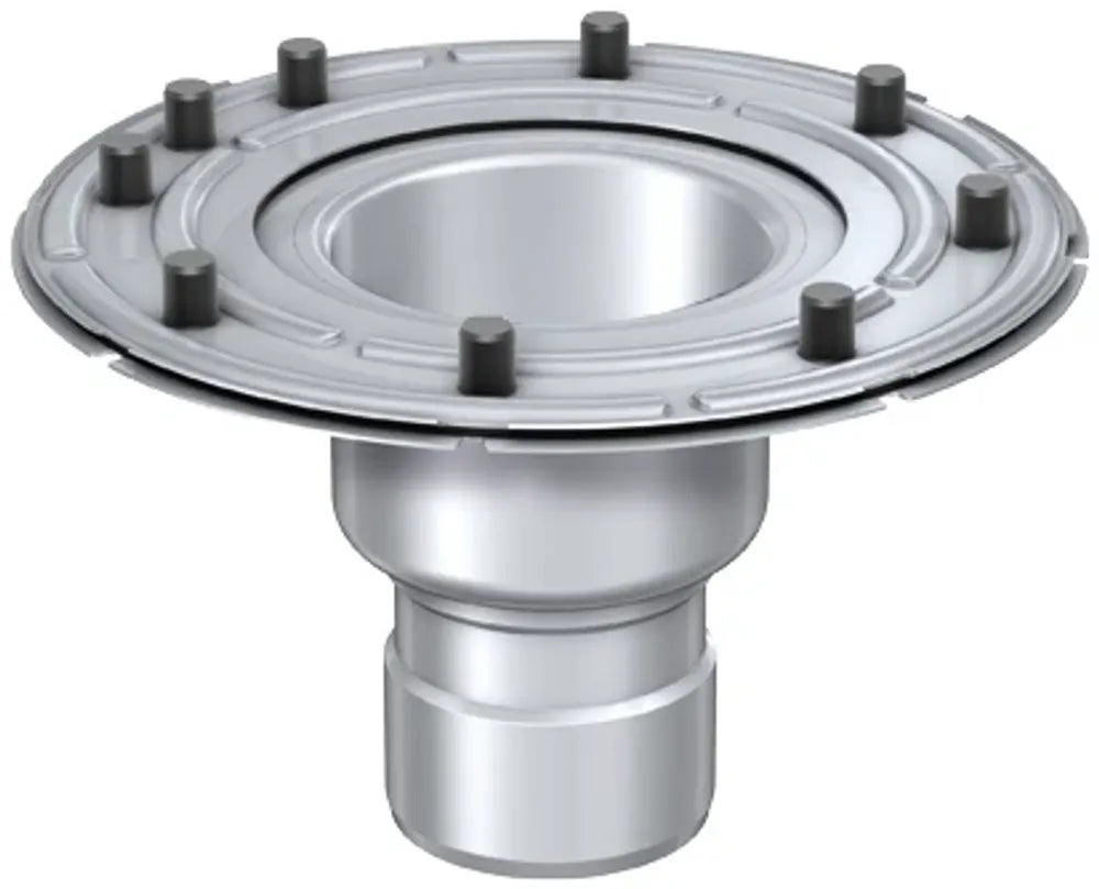 ACO Variant-CR Ablauf DN100 Pressfl./Stutzen 90Grad ohne Geruchverschluss Topf D=142mm, 9569.20.00
