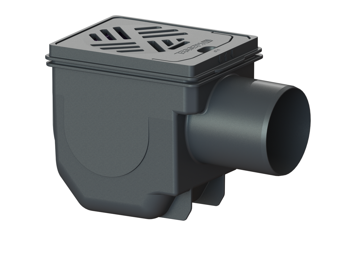 KESSEL-Kellerablauf - DN 100, Rost schwarz, 150 x 190 mm, 33101
