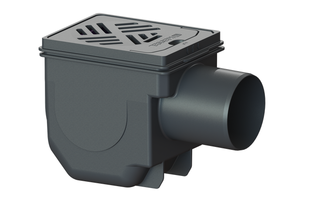 KESSEL-Kellerablauf - DN 100, Rost schwarz, 150 x 190 mm, 33101