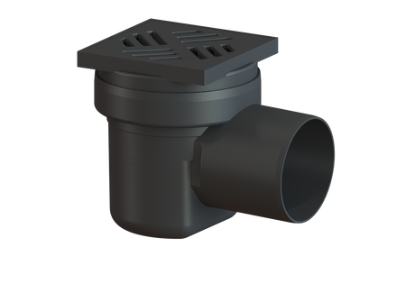 KESSEL-Kellerablauf - DN 100, Rost schwarz, 138 x 138 mm, 36501