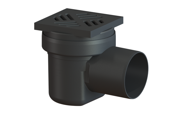 KESSEL-Kellerablauf - DN 100, Rost schwarz, 138 x 138 mm, 36501