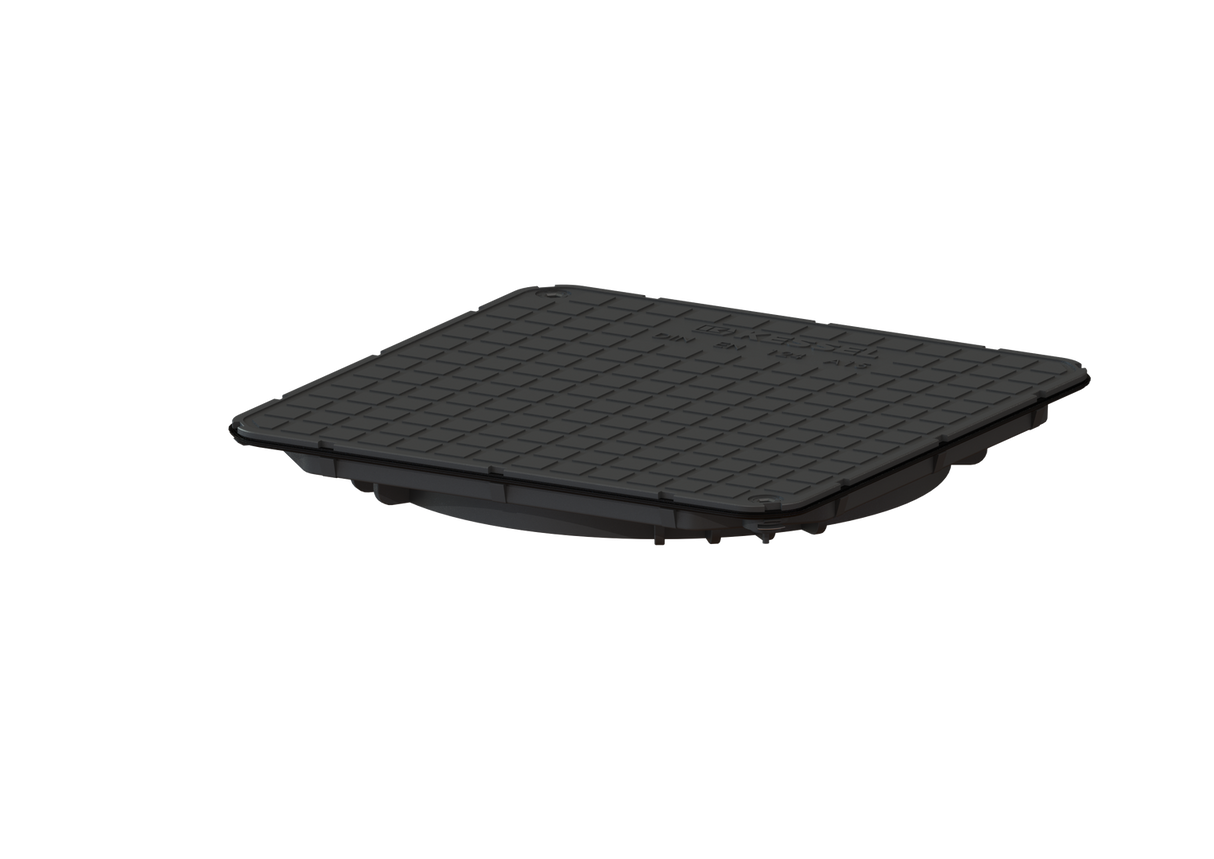 KESSEL-Abdeckplatte - schwarz, tagwasserdicht, 384x384 mm, 83050