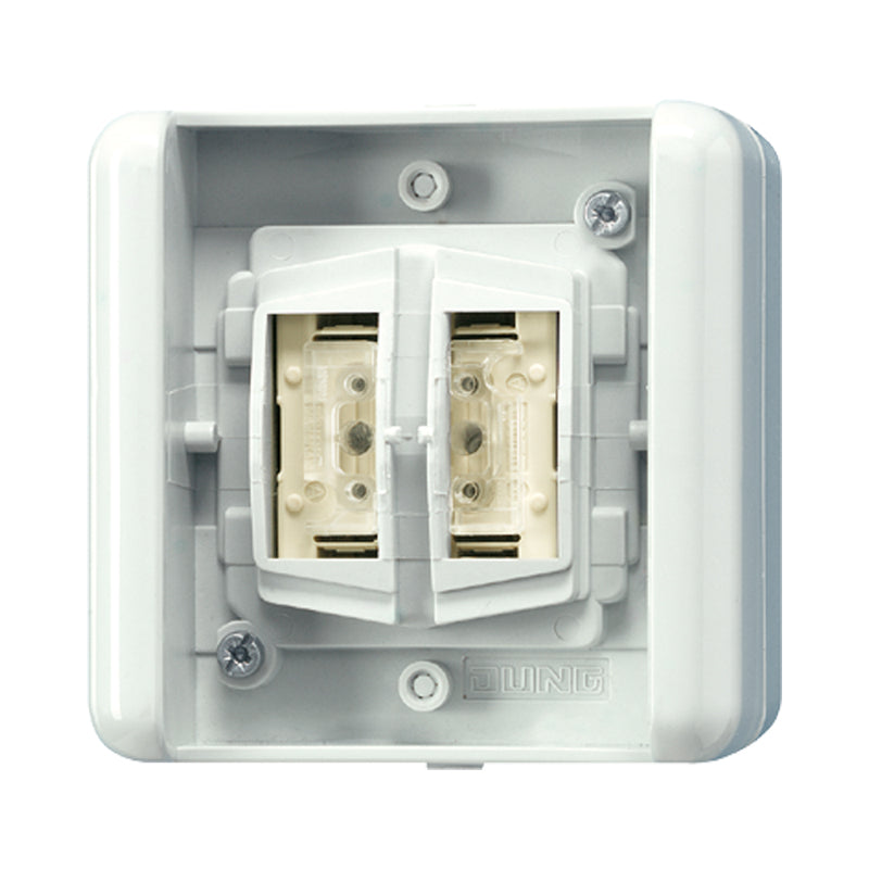 JUNG Tasterankopplung KNX AP 2pkt WG 800 8472.02 LED W Schraubbef