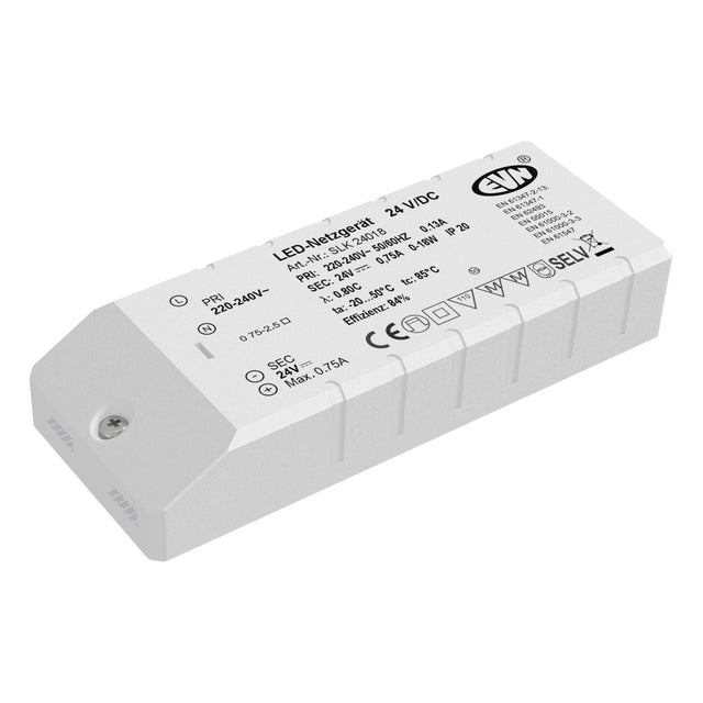 EVN LED-Trafo 0,1-18W 750mA 24V IP20 SLK24018 Kstgeh stat 115x45x21mm