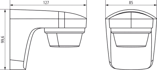 Bewegungsmelder AP 0-180°                         230V sw mt IP55 2300W