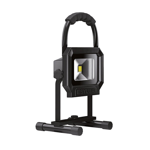 ESYLUX LED-Bauleuchte 10W 5000K 900lm PL SUN LED 10W 5K, RE schwarz IP44 Alu