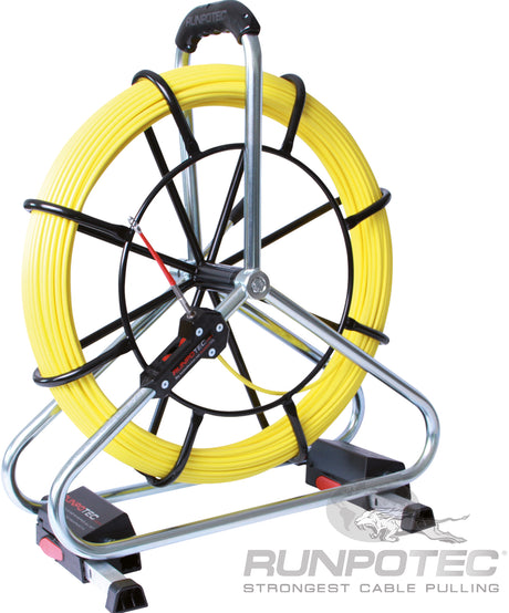 Glasfaserstab 6mm,60m                             Profi-Set m.Stahlhaspel