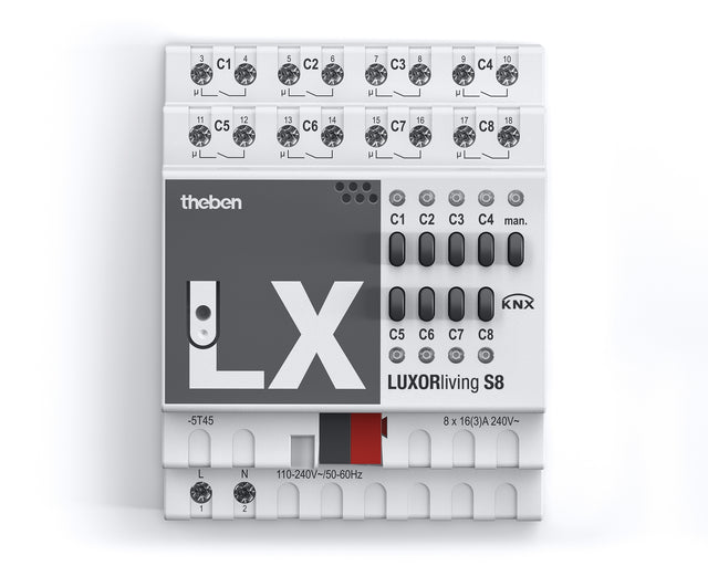 Schaltaktor KNX                                   REG 4TE 8f 16A 2000W