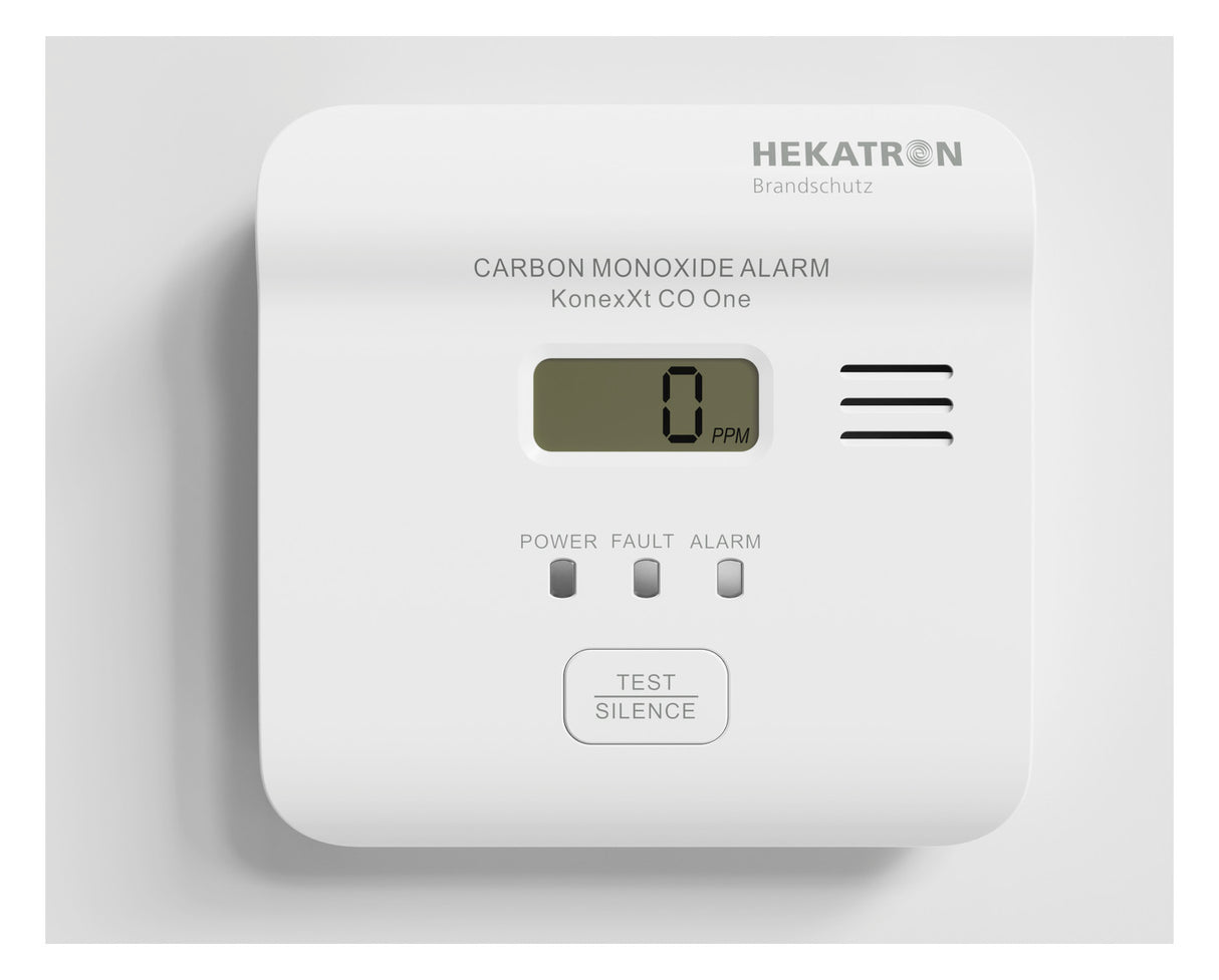 HEKATRON Kohlenmonoxidmelder 85dB autark KonexXt CO One m.Sockel Batt DC ws Aufb
