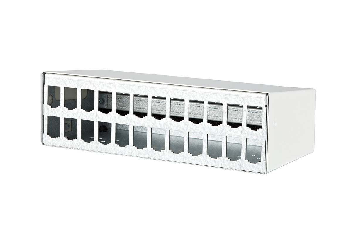 METZ CONNECT Modulträger Wandmont Schirm 130861-2402-E 24Ports RAL9010