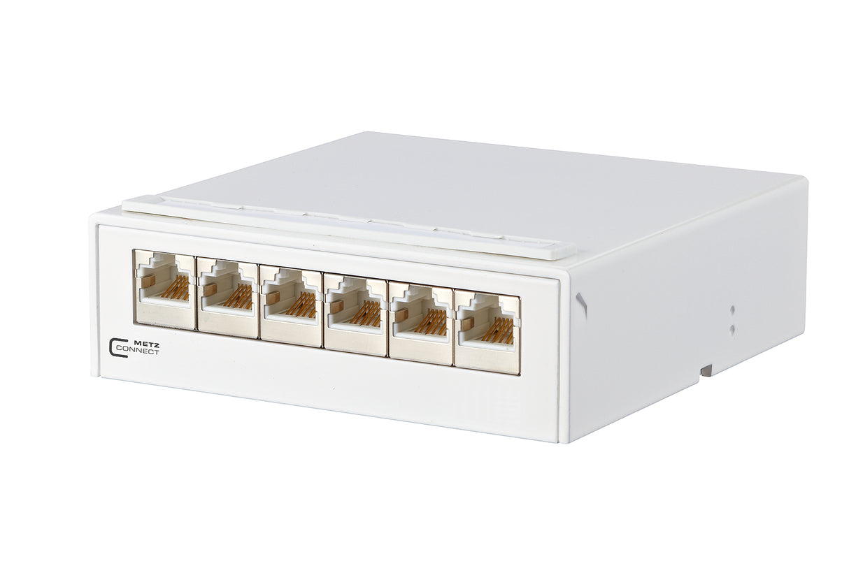 METZ CONNECT Patchpanel 6Ports Wandmont 130862-21-E 6Ports Cat6 Schirm RAL9010