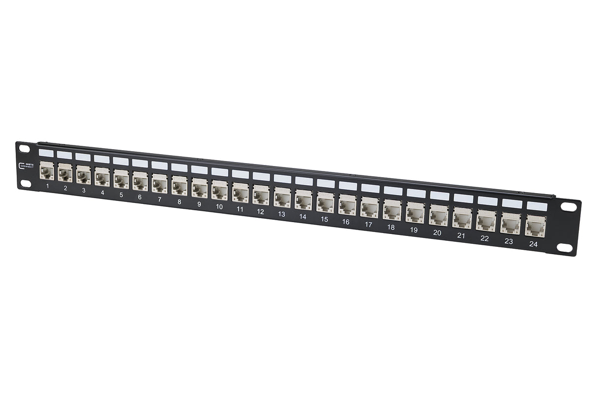 METZ CONNECT Patchpanel 24Ports 1HE 130910P6-BKKE 24Ports Cat6A Schirm
